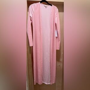 Rose Velvet Soft Pink Duster Size Small NEW